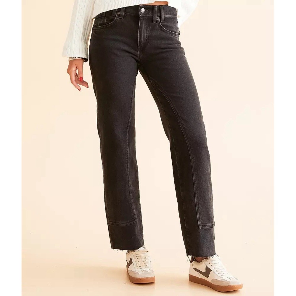 Free People We The Free Risk Taker Jeans 29 Utility Frayed Hem High Rise Grunge